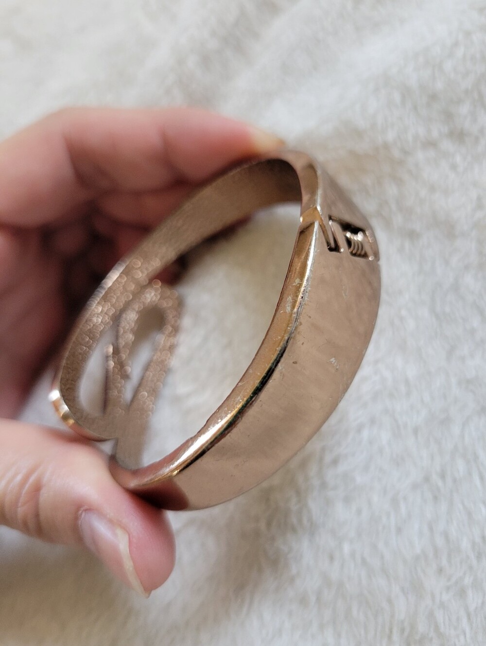 Mixed Y2K Gold/Rose/Bronze Tone Metal Rustic Hinge Cuff Bracelet Bundle [4pc] - Picture 8 of 11